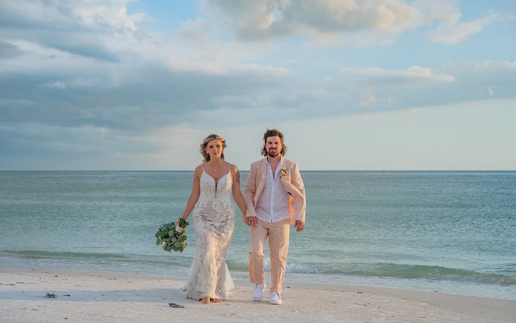couple walking on beach